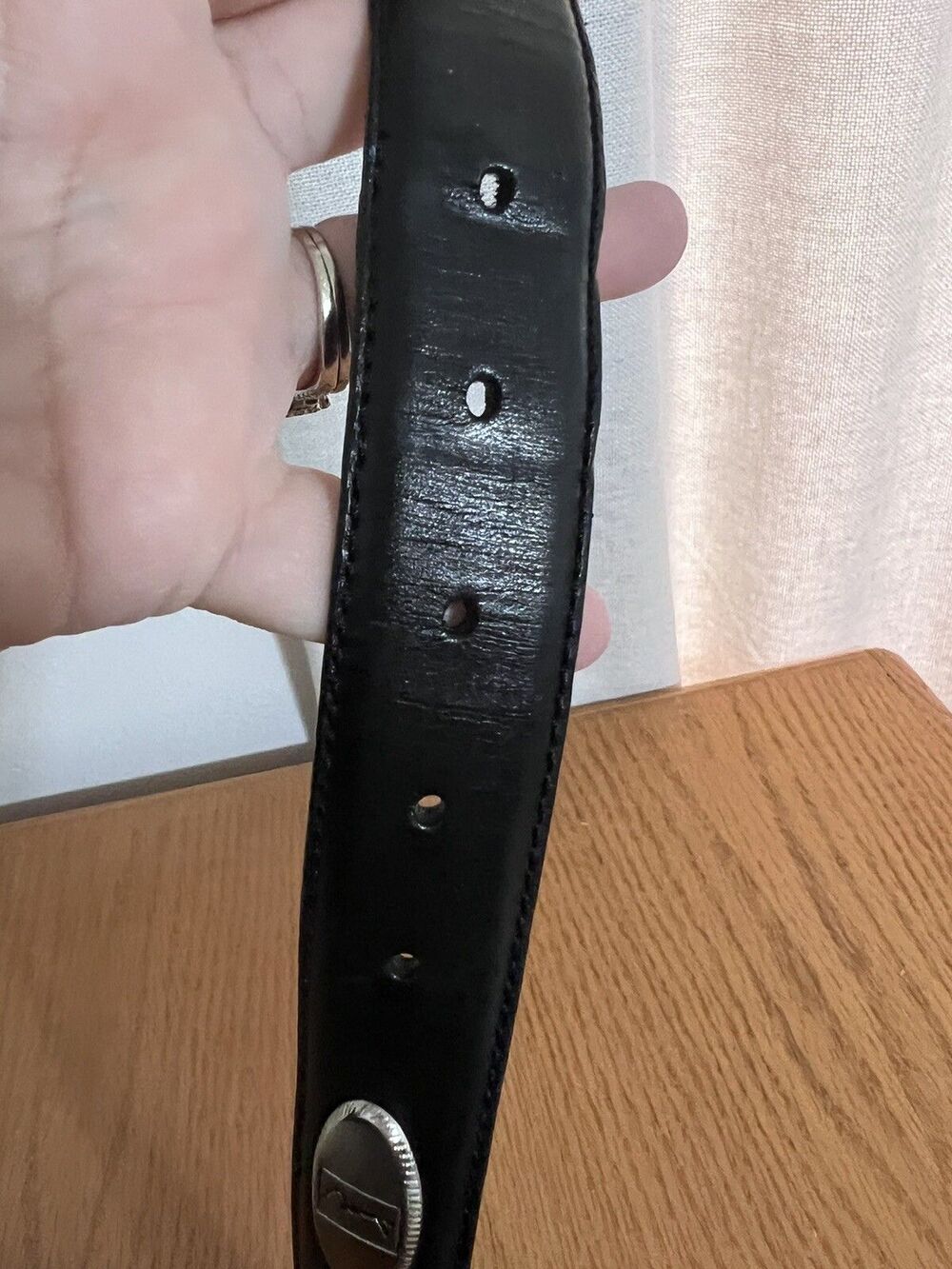 PGA Tour Men's Size 32-34 Black silver Medallion Concho Leather Golf Belt - Picture 3 of 5